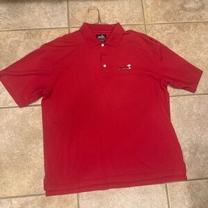 Ashworth Red Polo Shirt with Short Sleeves and Collar